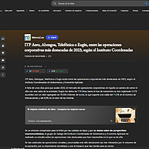 ITP Aero, Abengoa, Telefnica o Eugin, entre las operaciones corporativas ms destacadas de 2023, segn el Instituto Coordenadas